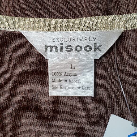 Exclusively Misook Women's Size L NWT Zip Up Cardigan Blazer Brown - Picture 6 of 7